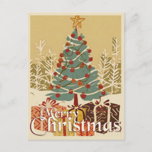 Cartes Pour Fêtes Annuelles Motif de Noël, avec des cadeaux sous l'arbre de No