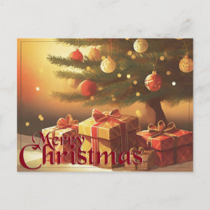 Cartes Pour Fêtes Annuelles Motif de Noël, avec des cadeaux sous l'arbre de No
