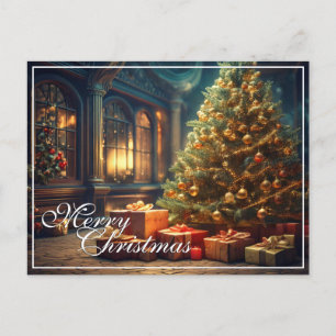 Cartes Pour Fêtes Annuelles Motif de Noël avec des cadeaux sous l'arbre de Noë
