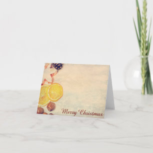 Cartes Pour Fêtes Annuelles Motif de Noël avec des fruits...