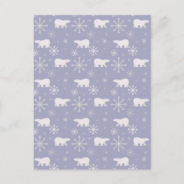 Cartes Pour Fêtes Annuelles Motif de Noël avec ours polaires et flocons de nei (Devant)