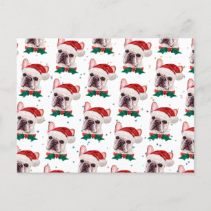 Cartes Pour Fêtes Annuelles Motif de Noël de chien Bouledogue français mignon