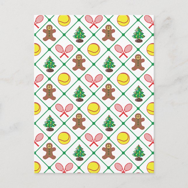 Cartes Pour Fêtes Annuelles Motif de Noël de tennis (Devant)