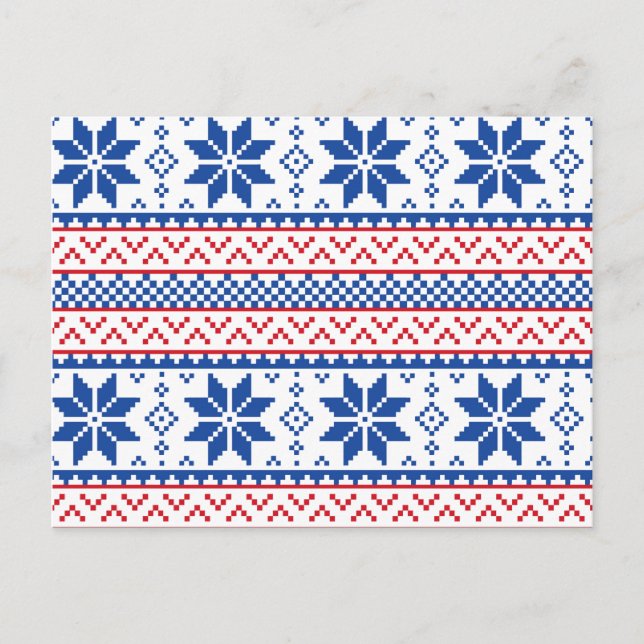 Cartes Pour Fêtes Annuelles Motif de Noël des Snowflakes nordiques (Devant)
