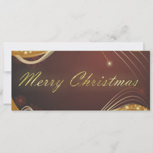 Cartes Pour Fêtes Annuelles Motif de Noël doré avec arrière - plan rouge
