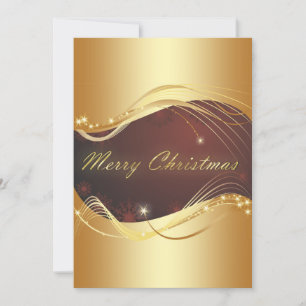 Cartes Pour Fêtes Annuelles Motif de Noël doré avec arrière - plan rouge