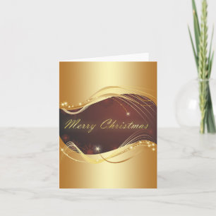 Cartes Pour Fêtes Annuelles Motif de Noël doré avec arrière - plan rouge