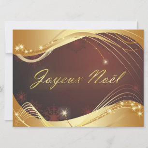 Cartes Pour Fêtes Annuelles Motif de Noël doré avec arrière - plan rouge...
