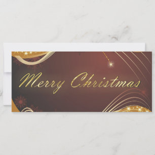 Cartes Pour Fêtes Annuelles Motif de Noël doré avec arrière - plan rouge