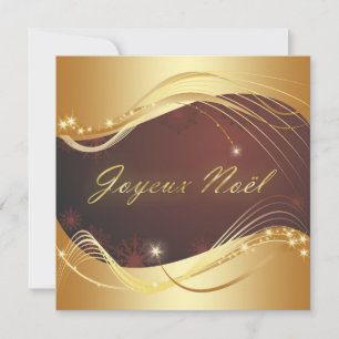 Cartes Pour Fêtes Annuelles Motif de Noël doré avec arrière - plan rouge...