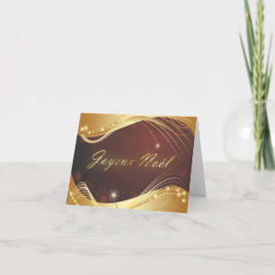Cartes Pour Fêtes Annuelles Motif de Noël doré avec arrière - plan rouge...
