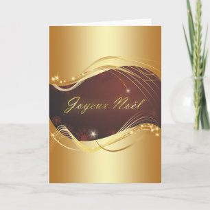 Cartes Pour Fêtes Annuelles Motif de Noël doré avec arrière - plan rouge...