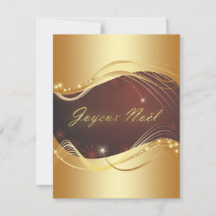 Cartes Pour Fêtes Annuelles Motif de Noël doré avec arrière - plan rouge...