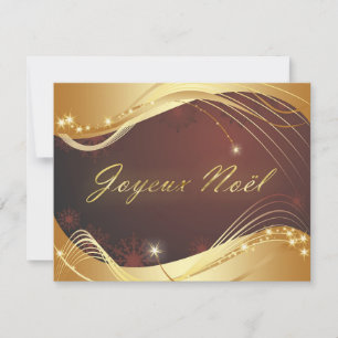 Cartes Pour Fêtes Annuelles Motif de Noël doré avec fond rouge...