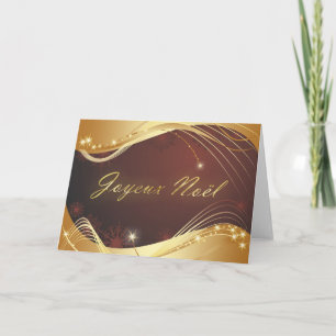Cartes Pour Fêtes Annuelles Motif de Noël doré avec fond rouge...