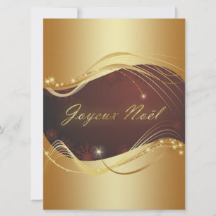 Cartes Pour Fêtes Annuelles Motif de Noël doré avec fond rouge...