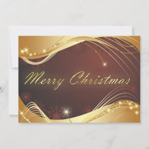 Cartes Pour Fêtes Annuelles Motif de Noël doré avec fond rouge