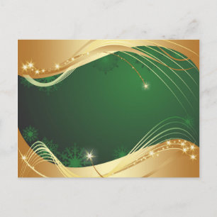 Cartes Pour Fêtes Annuelles Motif de Noël doré avec fond vert...