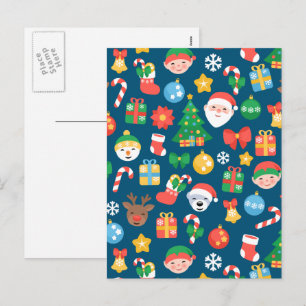 Cartes Pour Fêtes Annuelles Motif de Noël joyeux sur bleu