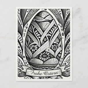 Cartes Pour Fêtes Annuelles Motif de Pâques monochrome Cartoon avec œufs de Pâ