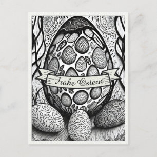 Cartes Pour Fêtes Annuelles Motif de Pâques monochrome Cartoon avec œufs de Pâ