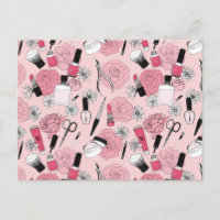 Motif de produits de beauté florale rose