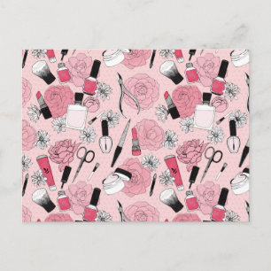 Cartes Pour Fêtes Annuelles Motif de produits de beauté florale rose