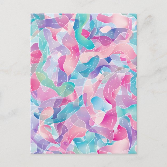 Cartes Pour Fêtes Annuelles Motif de ruban abstrait pastel (Devant)