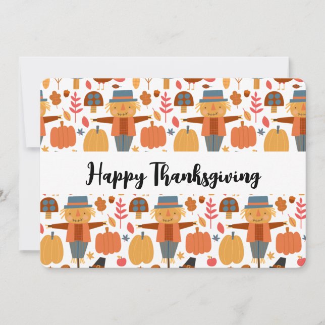 Cartes Pour Fêtes Annuelles Motif de Thanksgiving avec dindes et écussons (Devant)