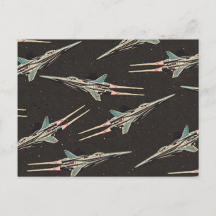 Cartes Pour Fêtes Annuelles motif de vaisseau spatial vintage