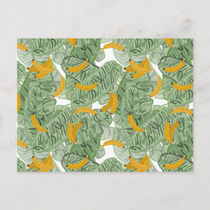 Cartes Pour Fêtes Annuelles Motif de verdure de banane tropicale moderne