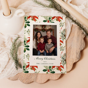 Cartes Pour Fêtes Annuelles Motif de verdure de Noël vintage