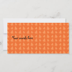Cartes Pour Fêtes Annuelles Motif des arbres de Noël orange