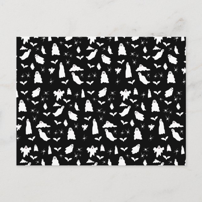 Cartes Pour Fêtes Annuelles Motif d'Halloween, chauves-souris et araignées (Devant)