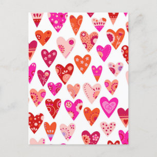 Cartes Pour Fêtes Annuelles Motif du coeur rose rouge