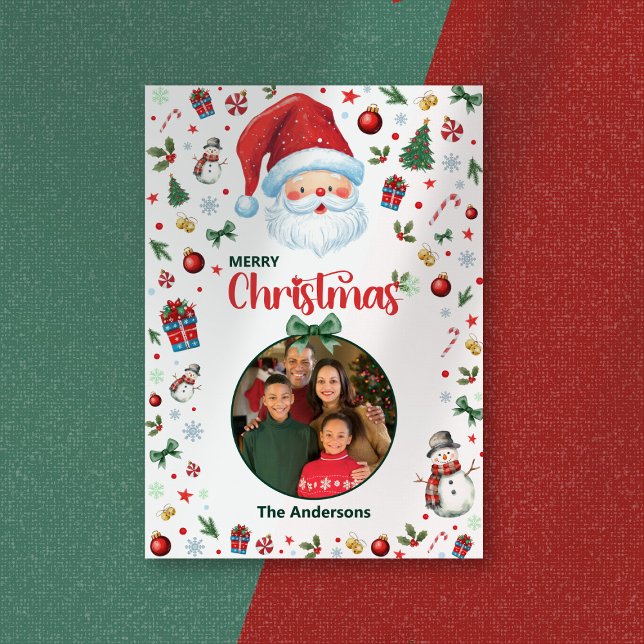 Cartes Pour Fêtes Annuelles Motif festif One Photo Père Noël Joyeux Noël (Créateur téléchargé)