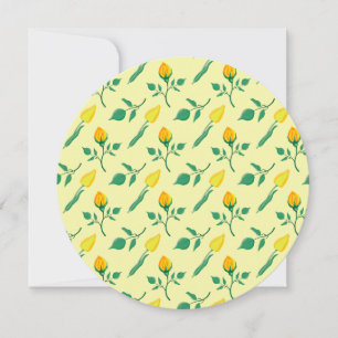 Cartes Pour Fêtes Annuelles Motif floral avec rose jaune et fleurs de tulipe