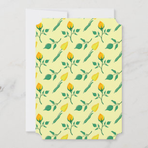 Cartes Pour Fêtes Annuelles Motif floral avec rose jaune et fleurs de tulipe