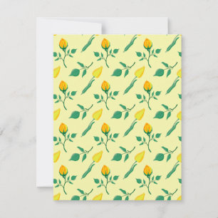 Cartes Pour Fêtes Annuelles Motif floral avec rose jaune et fleurs de tulipe
