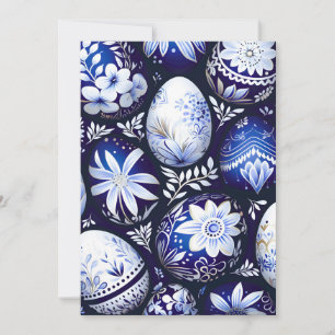 Cartes Pour Fêtes Annuelles Motif floral de Pâques bleu scandinave