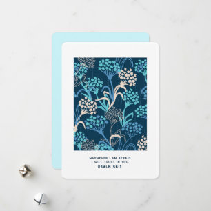 Cartes Pour Fêtes Annuelles Motif floral d'hortensia stylisé - Bleu élégant