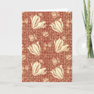 Cartes Pour Fêtes Annuelles Motif floral Red Lily de style William Morris