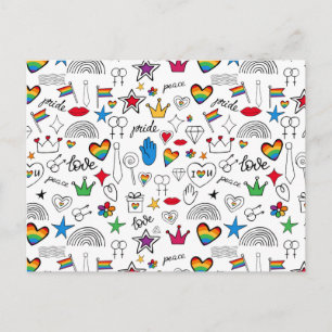 Cartes Pour Fêtes Annuelles Motif Gay pride Doodle