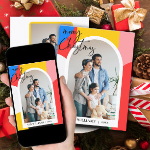 Cartes Pour Fêtes Annuelles Motif géométrique Abstrait Photo Joyeux Noël