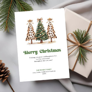 Cartes Pour Fêtes Annuelles Motif Léopard Fantaisiste Noël Aquarelle