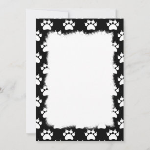 Cartes Pour Fêtes Annuelles Motif noir et blanc Empreintes de pattes de chat