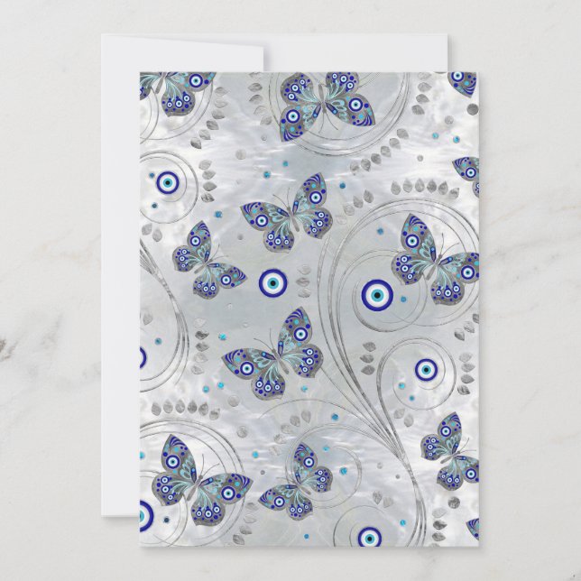 Cartes Pour Fêtes Annuelles Motif oeil papillon sur perle (Devant)