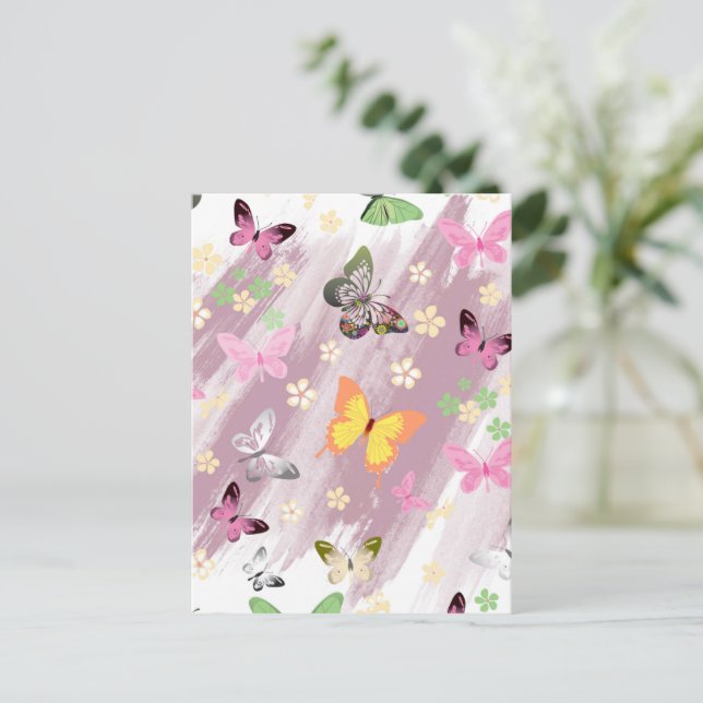 Cartes Pour Fêtes Annuelles Motif papillon 7 (Debout devant)