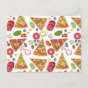 Cartes Pour Fêtes Annuelles Motif Pizza d'aquarelle