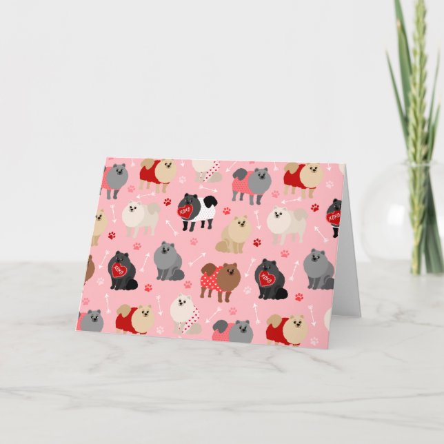 Cartes Pour Fêtes Annuelles Motif Pomeranian Valentine (Devant)